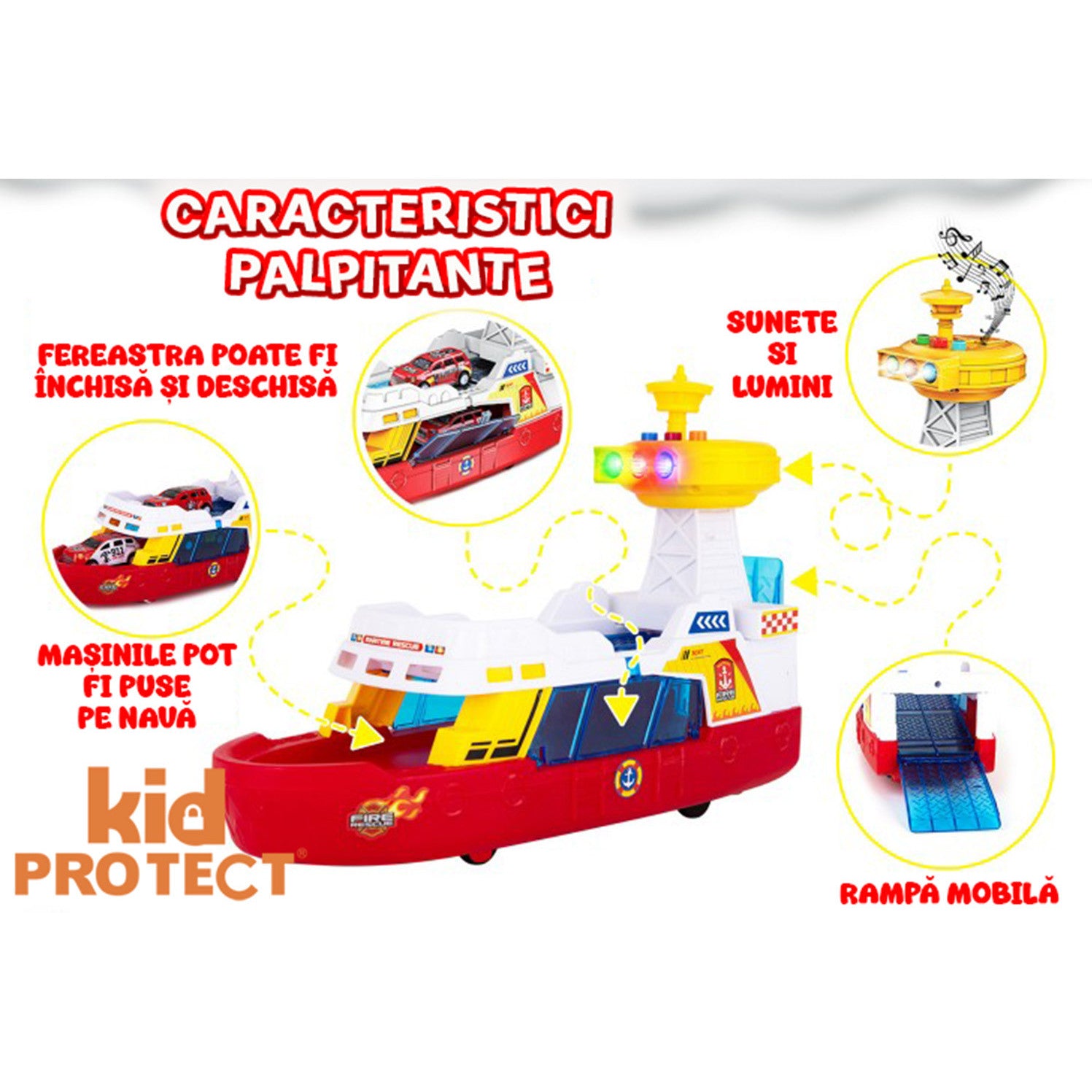 Jucarie Vaporas Tip Pompieri KidProtect SplashyRescue Jucarie Vaporas Tip Pompieri KidProtect SplashyRescue